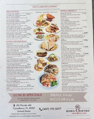 Menu photo 1 Roma´s Bistro Casselberry, FL Menu photo 1 Roma´s Bistro Casselberry, FL