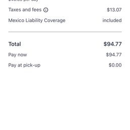 This is Expedia price quote showing Mexican liability is included but in reality it is not acceptable by 3rd parties. This is Expedia price quote showing Mexican liability is included but in reality it is not acceptable by 3rd parties.