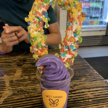 Sweet Churros - Rainbow Churro with taro ice cream - Coffee & Tea Near Me - New York, New York