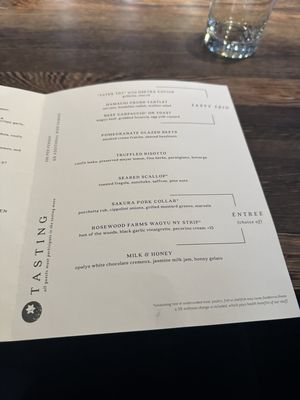 Menu photo 5 Juniper Austin, TX