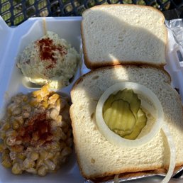 2 Meat Plate Texas Sweet Corn Homemade Potato Salad 2 Meat Plate Texas Sweet Corn Homemade Potato Salad