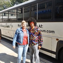 The Musical History Tours - Happy patron and tour guide!