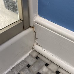 Wilton Construction Services - This water damage is on both sides of the shower stall. I can only imagine what's happening inside the walls.