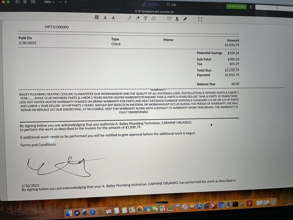 Slide of Bailey Plumbing Heating Cooling