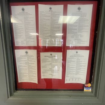 The Barnstorm Restaurant - menu is displayed outside the door - Salad Near Me - Big Bear City, California