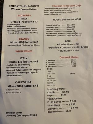 Menu photo 1 Ethio Kitchen & Coffee Los Angeles, CA Menu photo 1 Ethio Kitchen & Coffee Los Angeles, CA