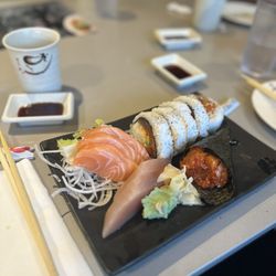 Matsuyama Japanese Restaurant - Salmon & Tuna Sashimi, Spicy Crunchy Roll, Spicy Salmon Cone