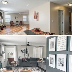 Curtis Painting - before and after living room paint refresh