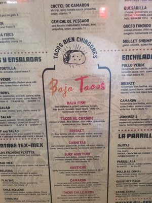 Menu photo 6 Baja Cantina Watagua, TX