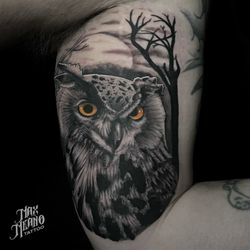 Max Meano Tattoo - Owl