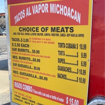 Tacos Al Vapor Michoacan - Menu - Tacos Near Me - Millbrae, California Tacos Al Vapor Michoacan - Menu - Tacos Near Me - Millbrae, California