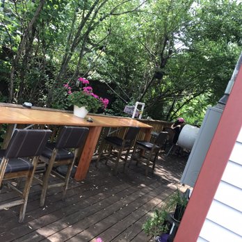 The Freight House Cafe - Back patio with pulley to the walking trail so orders can be taken and served while on the trail. - Juice Bars & Smoothies Near Me - Mahopac, New York The Freight House Cafe - Back patio with pulley to the walking trail so orders can be taken and served while on the trail. - Juice Bars & Smoothies Near Me - Mahopac, New York
