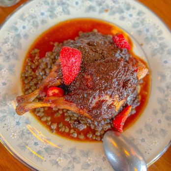 Routier - Duck confit w/ strawberry & lentils 8/22 - French Near Me - San Francisco, California