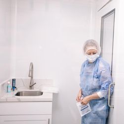 Wailea People & Paws Pharmacy - Dr. Anton preparing to make sterile medicines