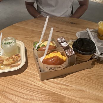 Eggslut - Egg Slut, Egg salad sandwich, OJ, coffee and Fairfax sandwich - Breakfast & Brunch Near Me - Las Vegas, Nevada Eggslut - Egg Slut, Egg salad sandwich, OJ, coffee and Fairfax sandwich - Breakfast & Brunch Near Me - Las Vegas, Nevada