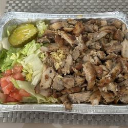 Falafel Station - Chicken shawarma over rice