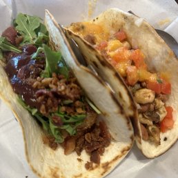Drunken piggy taco with chicken instead of pork. Baja Shrimp Taco. Drunken piggy taco with chicken instead of pork. Baja Shrimp Taco.