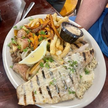 Railroad Seafood & Brewery - Snapper Ponchartrain - Seafood Near Me - Robstown, Texas Railroad Seafood & Brewery - Snapper Ponchartrain - Seafood Near Me - Robstown, Texas