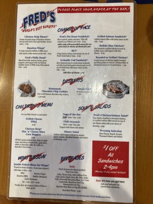 Menu photo 5 Fred's Burlington, WI