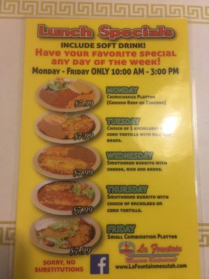 Menu photo 3 La Fountain Mexican Restaurant Riverton, UT Menu photo 3 La Fountain Mexican Restaurant Riverton, UT