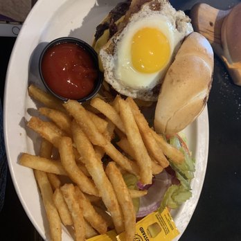 Bleu Monkey Grill - Kobe Burger with egg - Bars Near Me - Hot Springs, Arkansas Bleu Monkey Grill - Kobe Burger with egg - Bars Near Me - Hot Springs, Arkansas