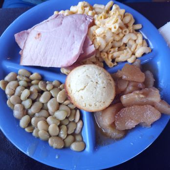 Roger's Bar-B-Que - Tuesday ham dinner special with Mac n beans' stewed apples, lima beans and corn bread. Great value at $9 95. - Barbeque Near Me - Lagrange, Georgia Roger's Bar-B-Que - Tuesday ham dinner special with Mac n beans' stewed apples, lima beans and corn bread. Great value at $9 95. - Barbeque Near Me - Lagrange, Georgia