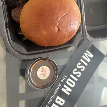 Mission BBQ - brisket sandwich and tupelo honey sauce - Barbeque Near Me - Mentor, Ohio