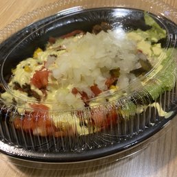 This was Vegan Tropichop until I unknowingly added the curry mustard sauce which contains egg for who knows why. This was Vegan Tropichop until I unknowingly added the curry mustard sauce which contains egg for who knows why.
