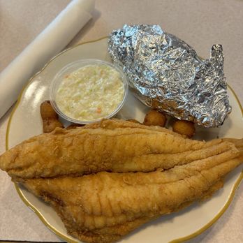 Skipper's Seafood - Flounder and baked potato - Seafood Near Me - High Point, North Carolina Skipper's Seafood - Flounder and baked potato - Seafood Near Me - High Point, North Carolina