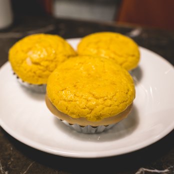 MingHin Cuisine - Baked salted egg yolk buns (be careful - the filling is hot when it first is served!) - Dim Sum Near Me - Chicago, Illinois MingHin Cuisine - Baked salted egg yolk buns (be careful - the filling is hot when it first is served!) - Dim Sum Near Me - Chicago, Illinois