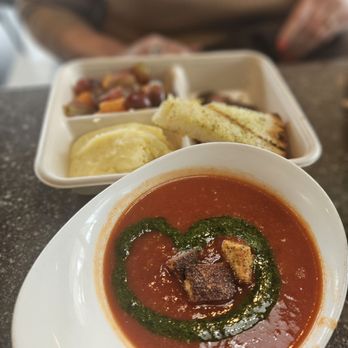 Tender Greens - Kids plate and tomato soup - New American Near Me - San Diego, California