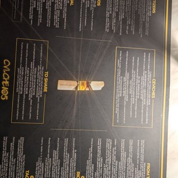 CVI.CHE 105 - Main food menu, English on one side and Spanish on the other - Peruvian Near Me - Miami, Florida