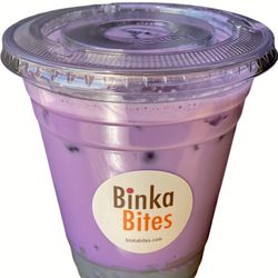 Binka Bites - Ube Latte with coconut jelly