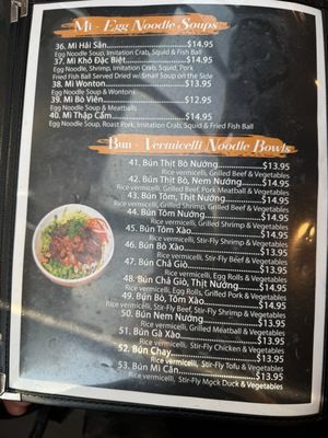 Menu photo 1 Pho Tai Rochester, MN