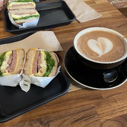 Breakfast Sandwich and Mocha Breakfast Sandwich and Mocha