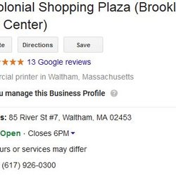 Brookline Print Center - Current 5-Star review rating