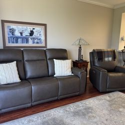 Living Spaces - New recliner sofa and chair