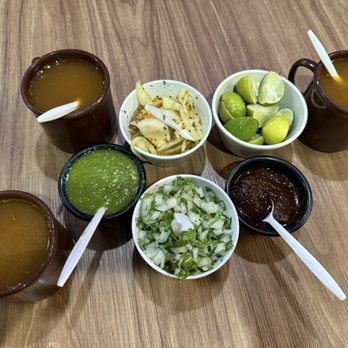 Aqui Es Texcoco - Condiments and Consommé - Mexican Near Me - Chula Vista, California