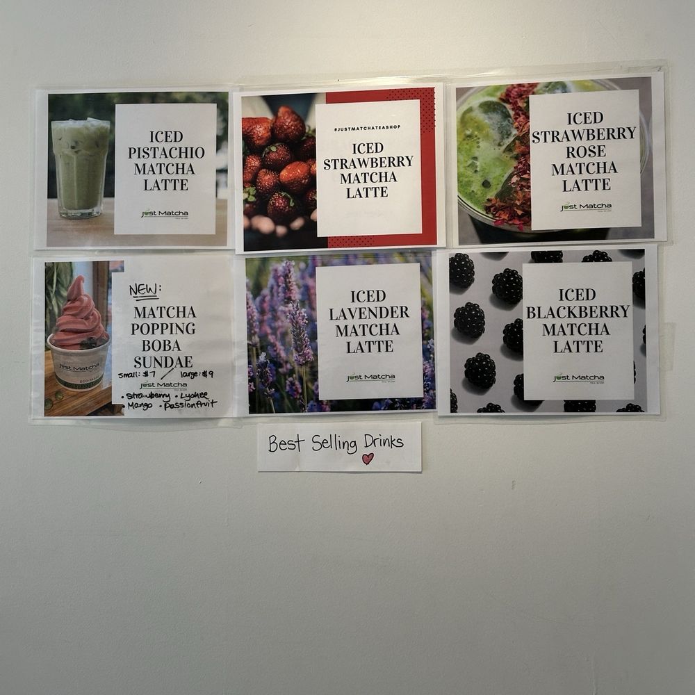 Just Matcha - best selling drinks - Tea Rooms Near Me - Victoria, British Columbia