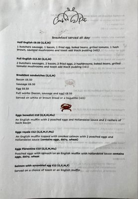 Menu photo 5 Crab Pot Cafe Cromer, NFK