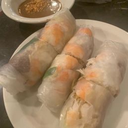 Shrimp and Pork Summer Rolls with Peanut Sauce