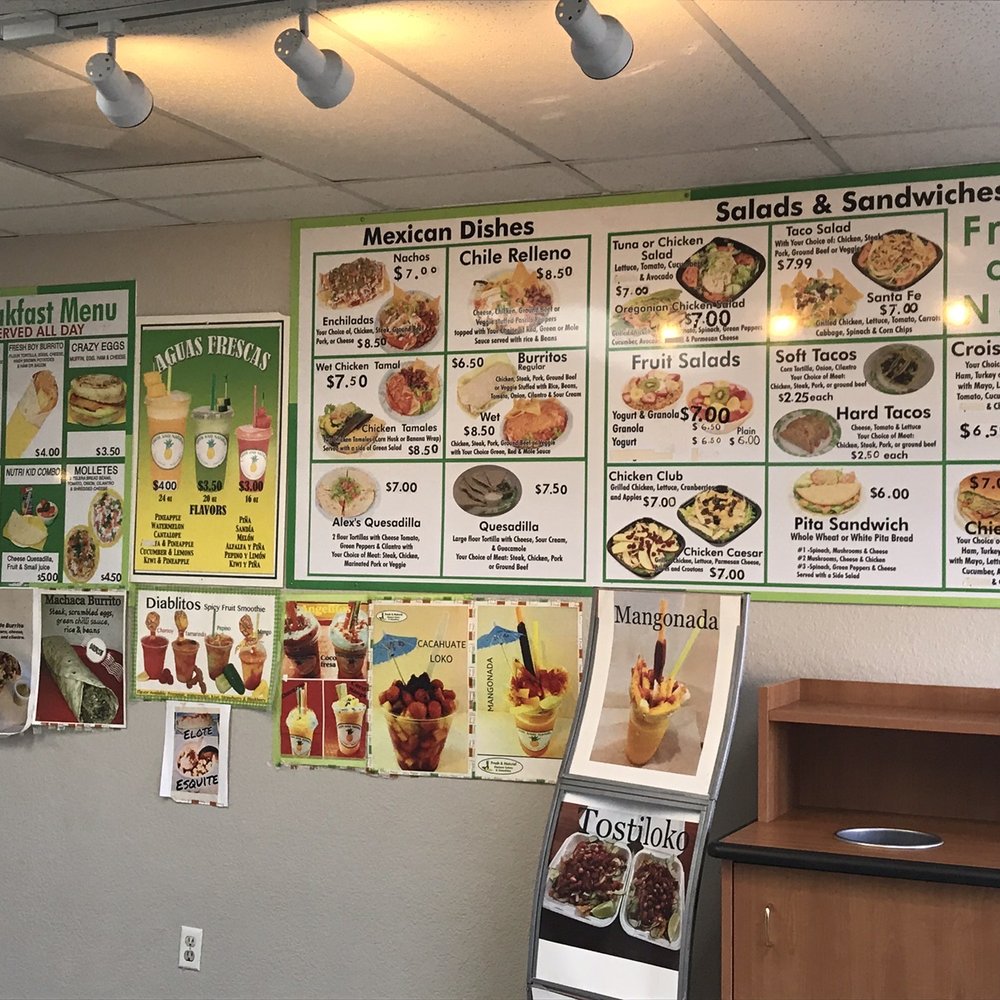 Fresh And Natural Mexican Eatery - Menu - Mexican Near Me - Eugene, Oregon