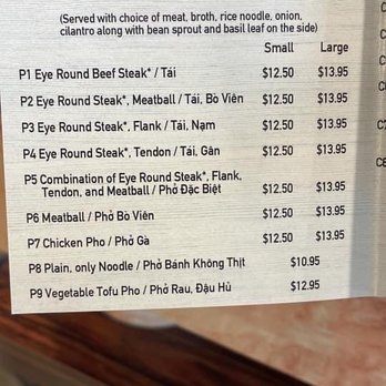 Pho And Grill - Part of menu - Noodles Near Me - Lincoln, Nebraska
