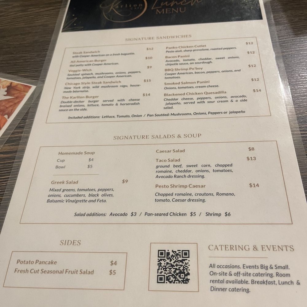 Karlton Cafe - Menu fall 2023 - New American Near Me - Quakertown, Pennsylvania Karlton Cafe - Menu fall 2023 - New American Near Me - Quakertown, Pennsylvania