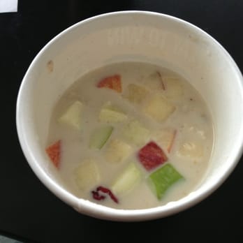 McDonald's - I was told that the oatmeal would be "runny" for a "few" minutes. Here we are 10 minutes later and my fruit is swimming in water - Burgers Near Me - Pearland, Texas McDonald's - I was told that the oatmeal would be "runny" for a "few" minutes. Here we are 10 minutes later and my fruit is swimming in water - Burgers Near Me - Pearland, Texas