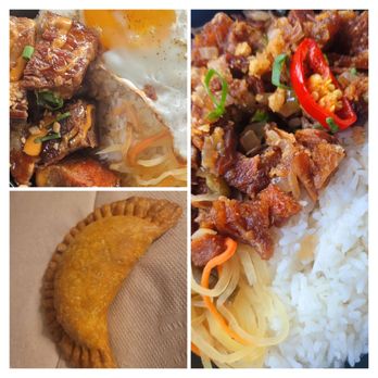 Kuya Ja's Lechon Belly - TL: Lechon Kawali, BL: Beef Empanada, and R: Pork Belly Sisig with atchara. - Filipino Near Me - Rockville, Maryland Kuya Ja's Lechon Belly - TL: Lechon Kawali, BL: Beef Empanada, and R: Pork Belly Sisig with atchara. - Filipino Near Me - Rockville, Maryland