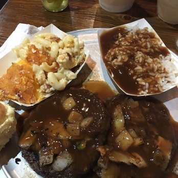 Fat Man's Mill Cafe - Hamburger steak wasn't expecting two hard hamburger patties. - American Near Me - Augusta, Georgia