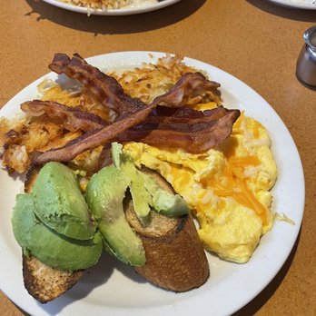 Antoine's Cafe - Baguette toast with avocado, eggs with cheese & bacon. Substituted the salad for hashbrowns. - Breakfast & Brunch Near Me - San Clemente, California Antoine's Cafe - Baguette toast with avocado, eggs with cheese & bacon. Substituted the salad for hashbrowns. - Breakfast & Brunch Near Me - San Clemente, California