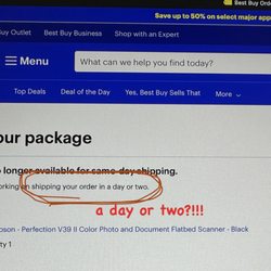 I paid for same day. It never arrived and won't be shipped for days.
