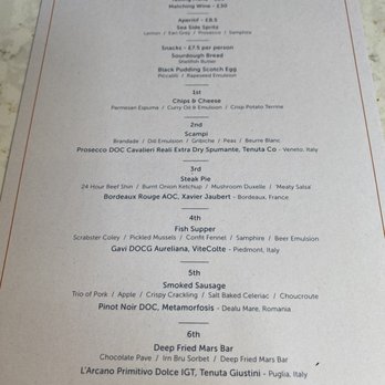 Six by Nico - The Chippie Menu. - Wine Tasting Room Near Me - Glasgow, GLG